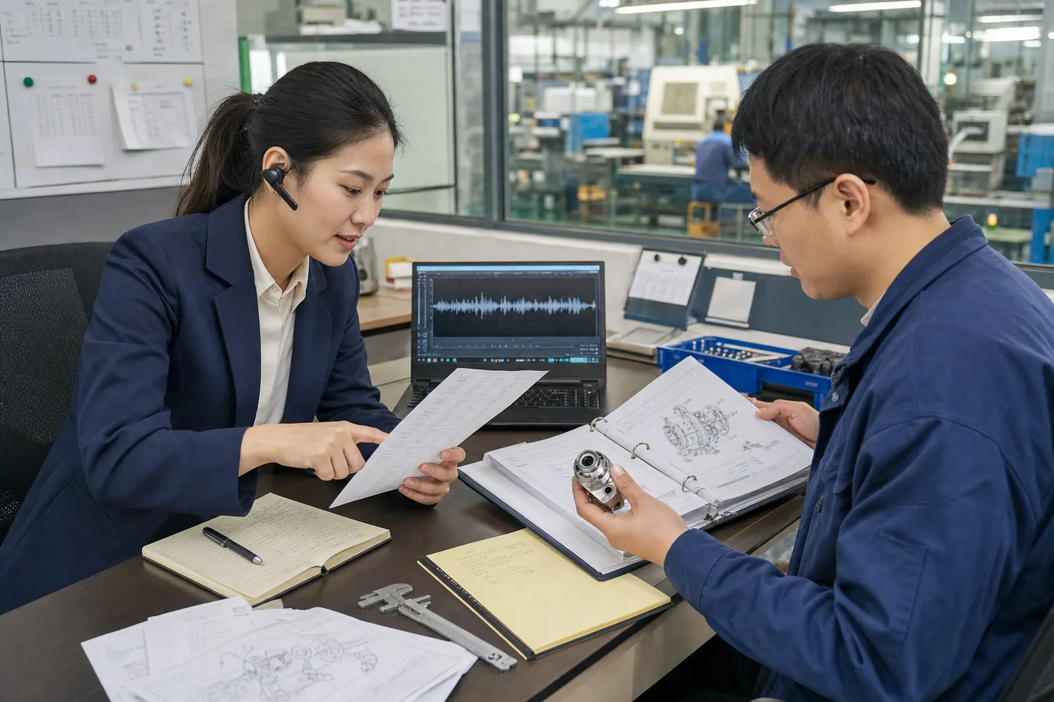 销售与技术人员对照语音转写稿和产品资料复核FAQ事实
