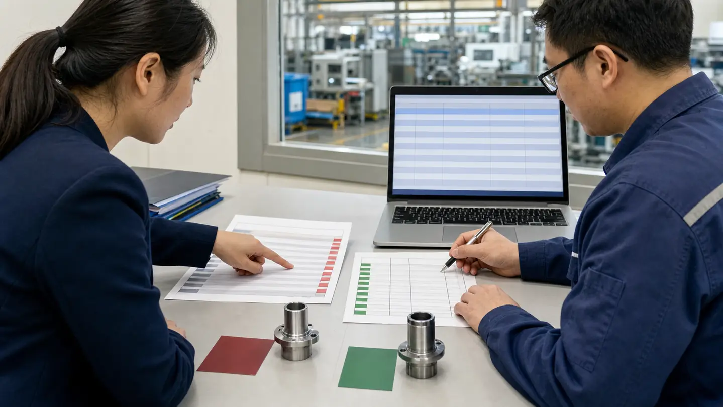 外贸销售与工程人员逐行核对客户料号和工厂型号对应关系