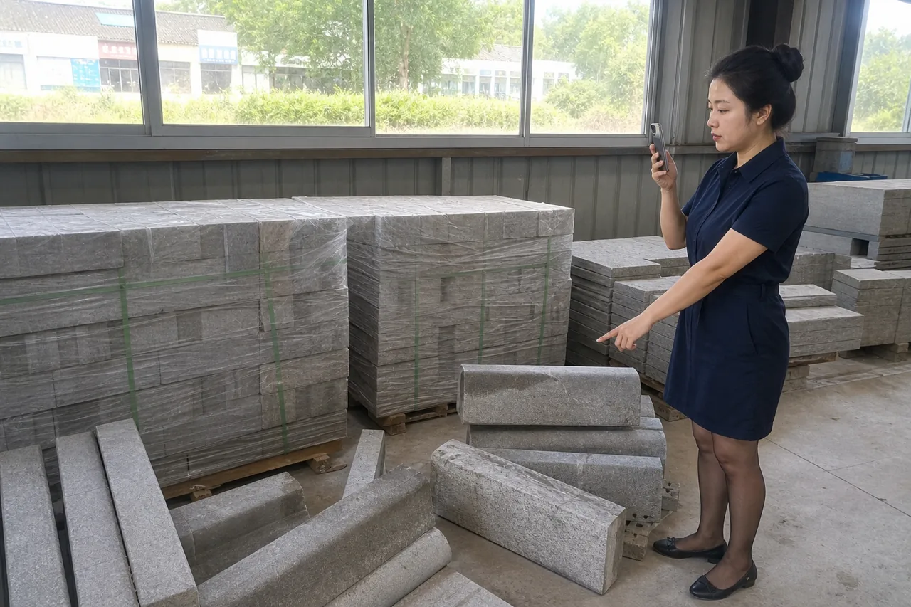 路缘石代工售后样品与使用条件复核现场