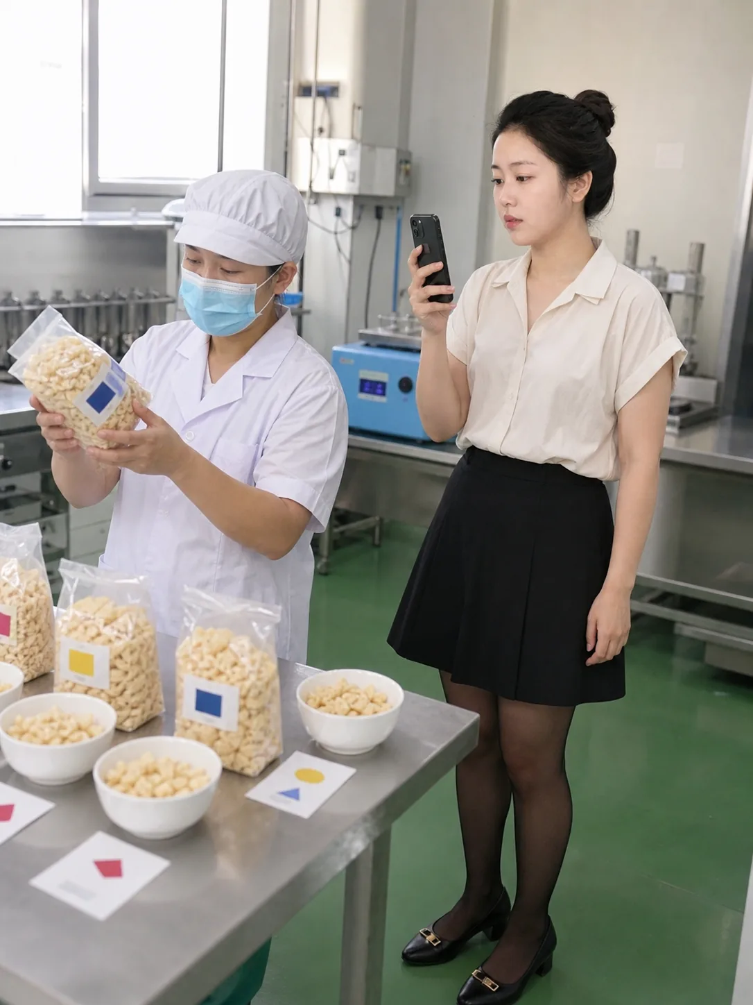 自媒体拍摄人员记录米糊定制异常批次隔离与检测记录核对现场