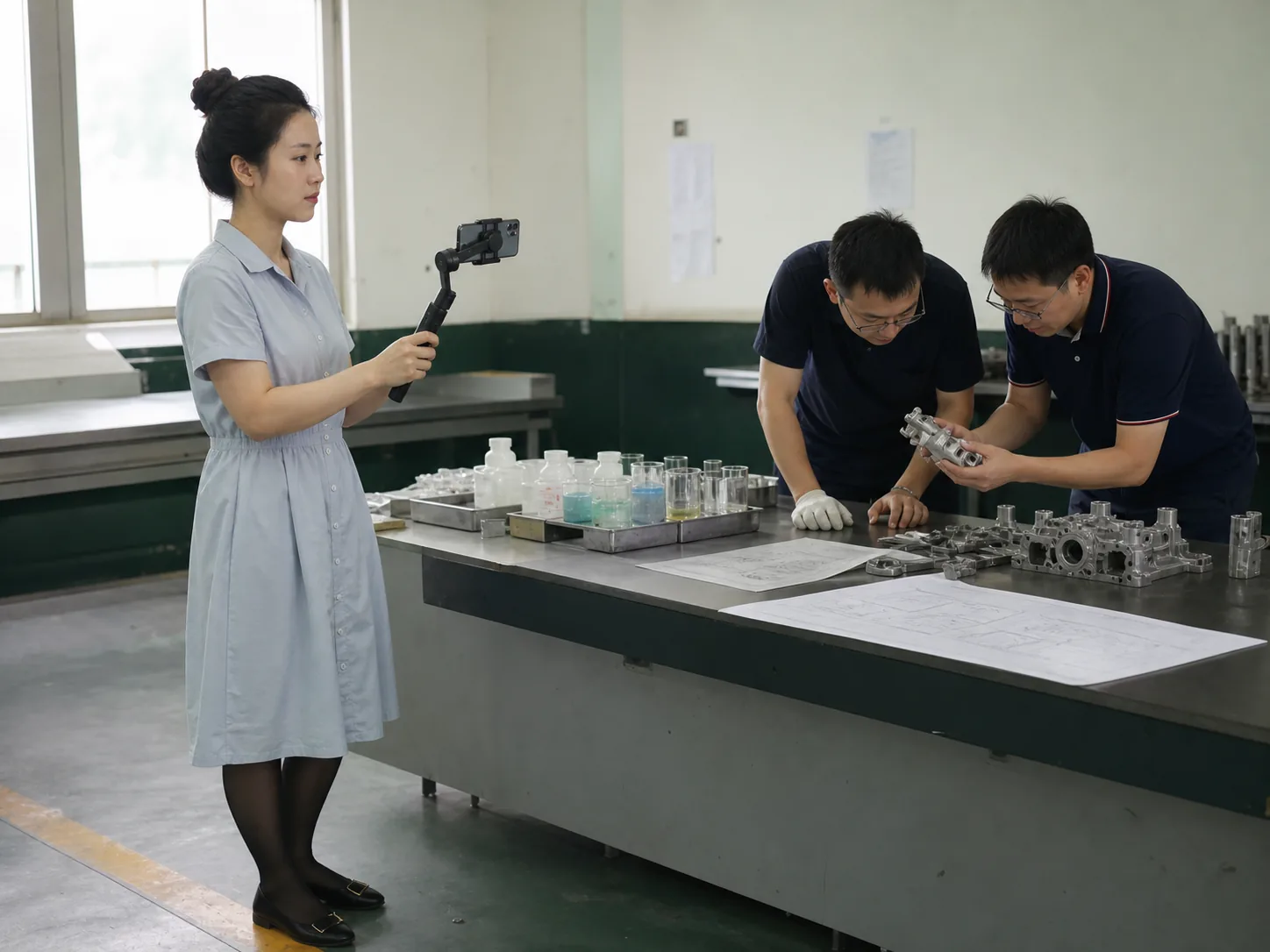 精密磷化液打样样品与量产工艺条件核对现场