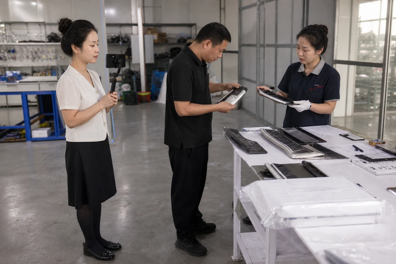 烫金加工异常样品与放行记录复核现场